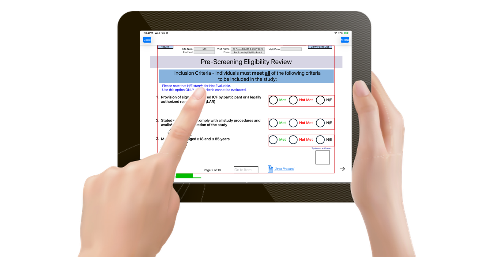 NEForm Tablet App - Feature 4